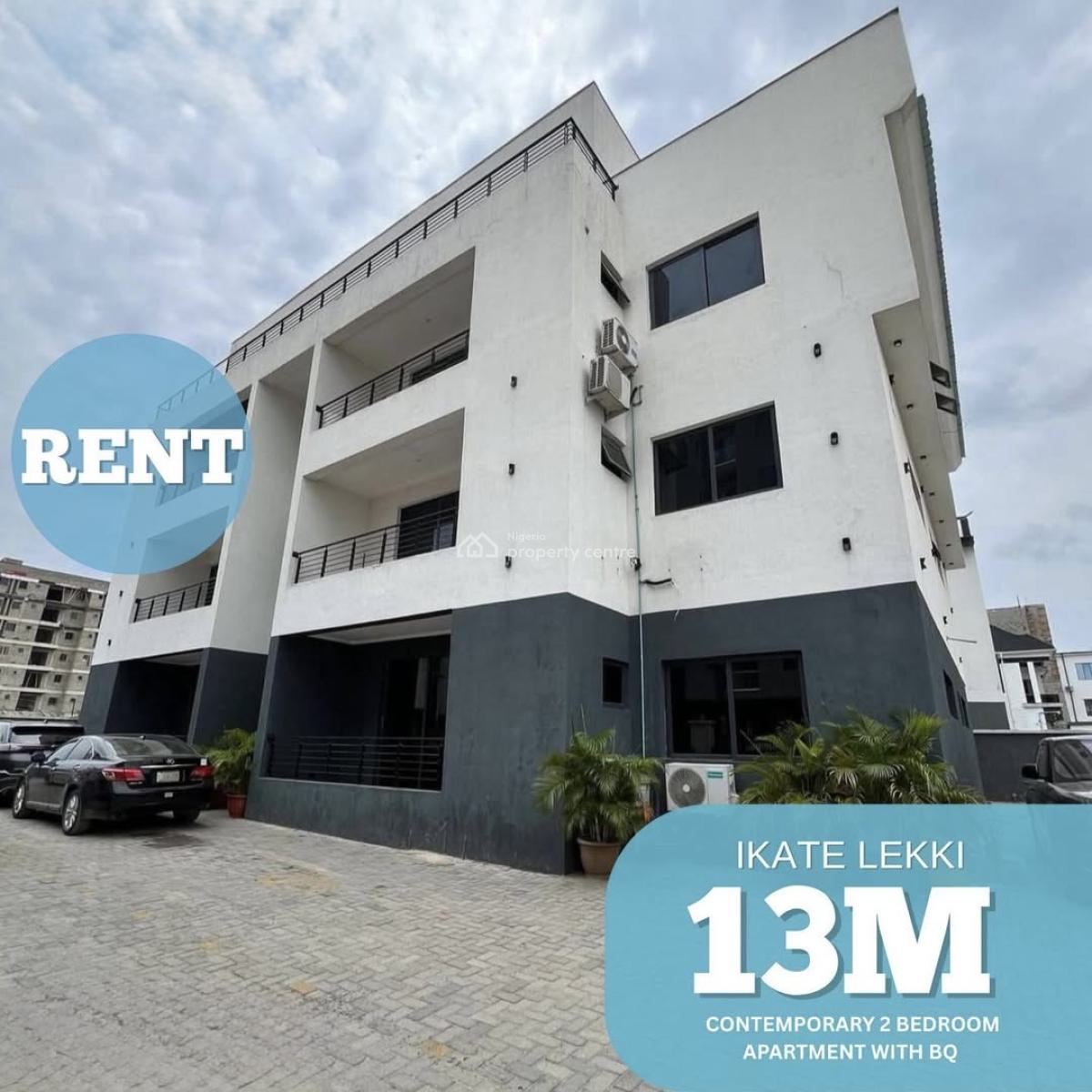 Contemporary 2 Bedroom Apartment with Bq, Serviced 2 Bedroom Apartment for Rent, Ikate, Lekki, Lagos, Flat / Apartment for Rent