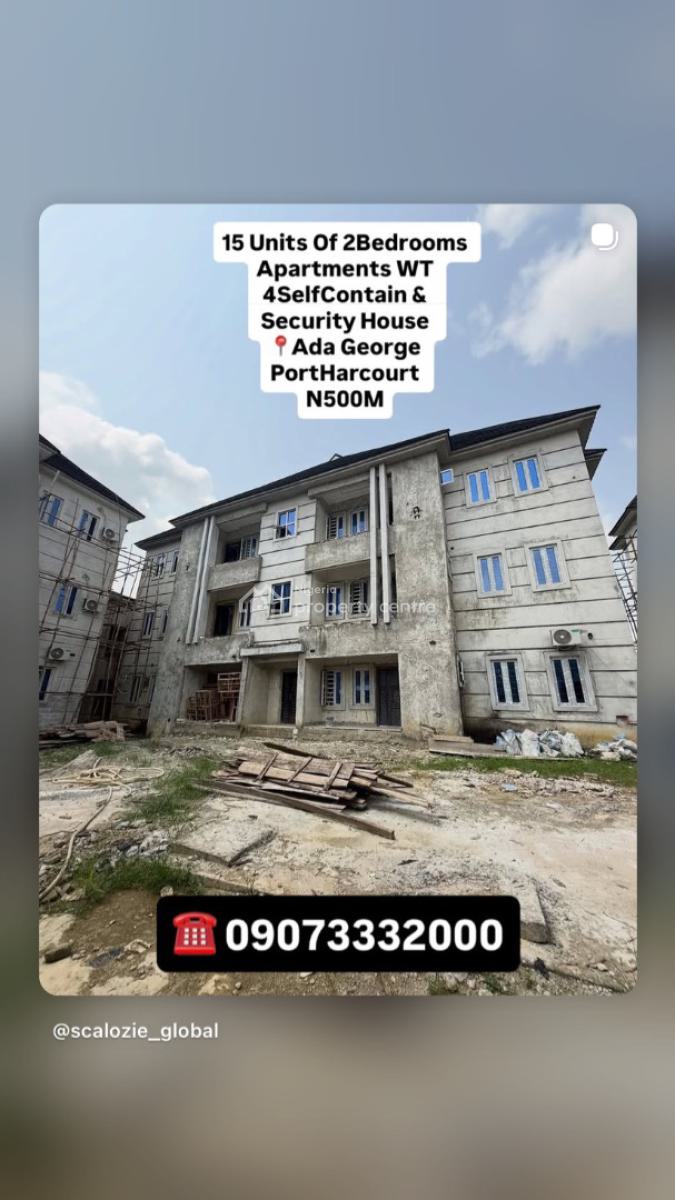 15 Units of 2bedrooms Apartments Wt 4 Selfcontain & Security House, Ada George Portharcourt, Port Harcourt, Rivers, Block of Flats for Sale
