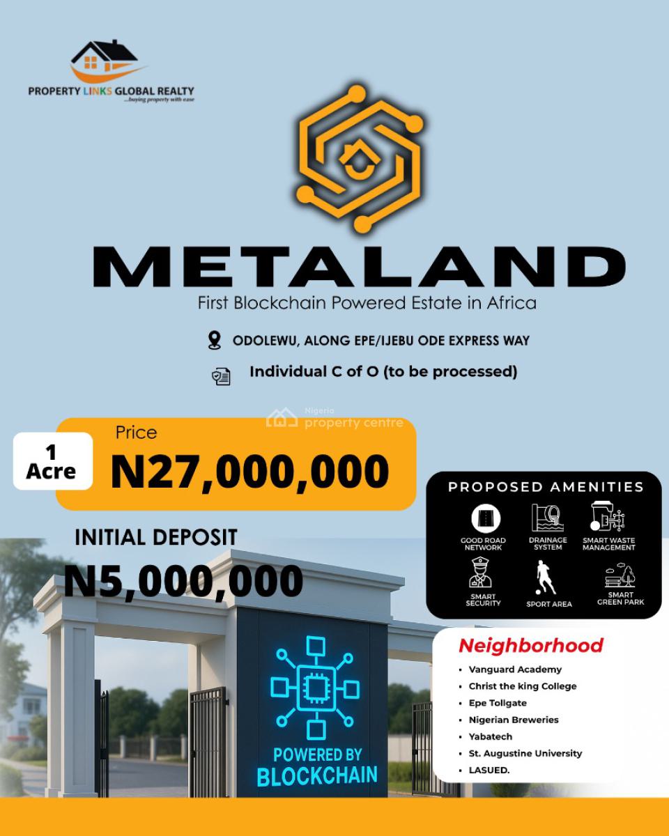 Land with Individual Certificate of Occupancy, Meta Land Estate ,ijebu Ode Expressway, Epe, Lagos, Mixed-use Land for Sale