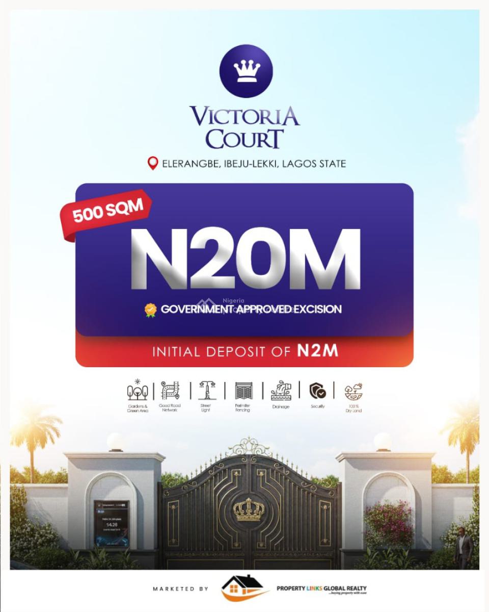 Buy and Build Land with Street Light, Victoria Court Estate,  Eleranigbe, Ibeju Lekki, Lagos, Mixed-use Land for Sale