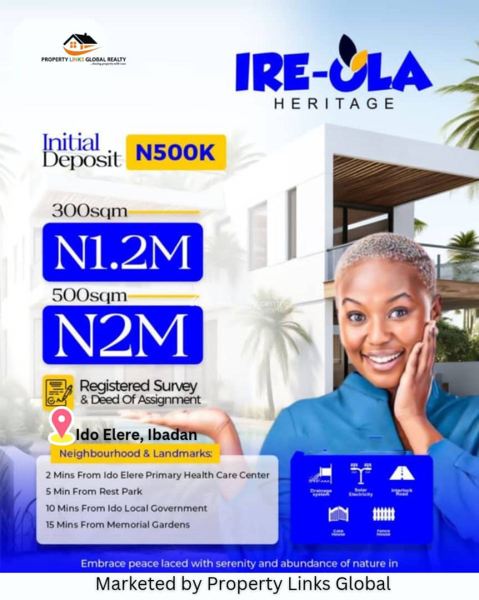 Land with Free Site Inspection, Ire Ola Residence Located at Ido Elere, Ibadan, Oyo, Residential Land for Sale
