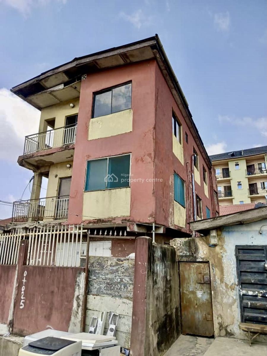 2 Storey House of Units of Flats and a Shop on Half Plot of Land, Ramoni Bus Stoo, Lawanson Road, Itire-ikate, Surulere, Lagos, House for Sale