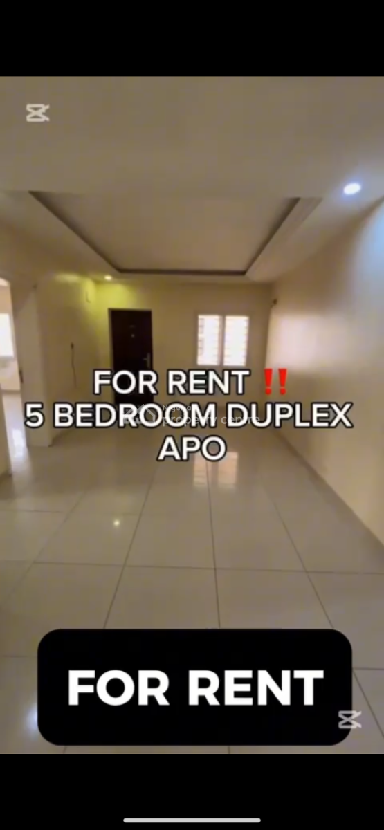 5 Bedroom Duplex, Apo, Abuja, Detached Duplex for Rent