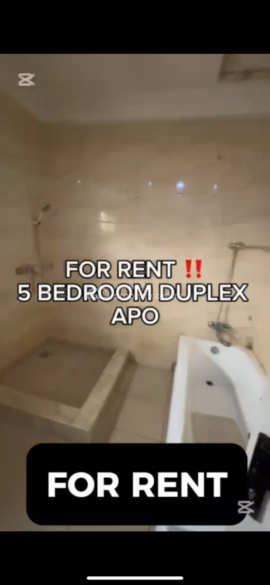 5 Bedroom Duplex, Apo, Abuja, Detached Duplex for Rent