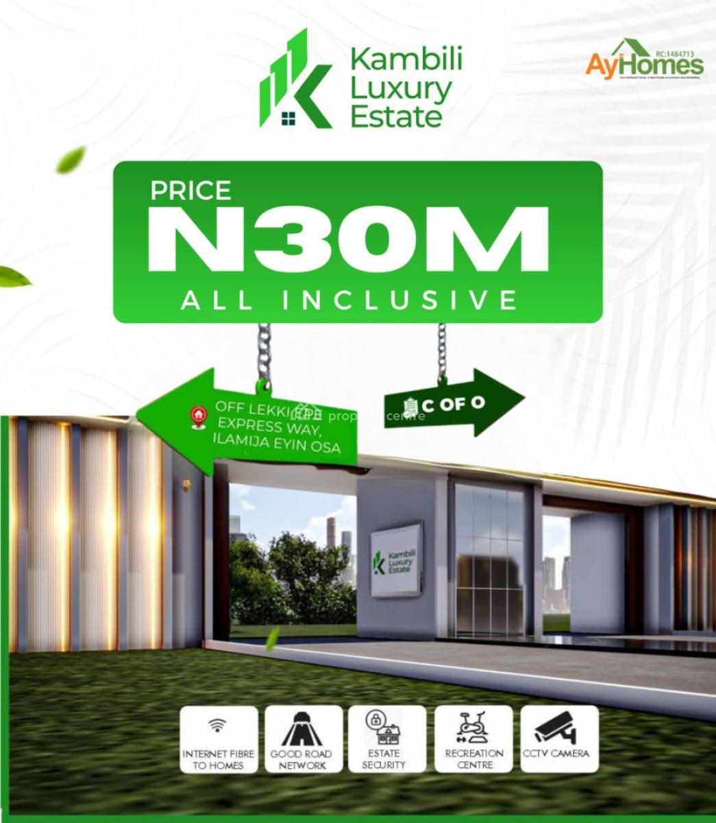 Land with Certificate of Occupancy in Built-up Area, Kambili Luxury Estate Off Lekki Epe Expressway Iiamija Eyin Osa, Ibeju Lekki, Lagos, Mixed-use Land for Sale
