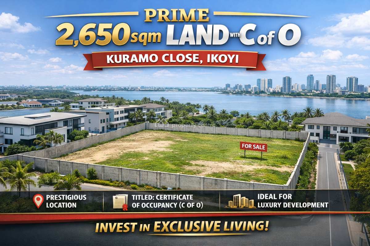 Prime 2,650sqm Land with C of O, Kuramo Close, Ikoyi, Lagos, Mixed-use Land for Sale