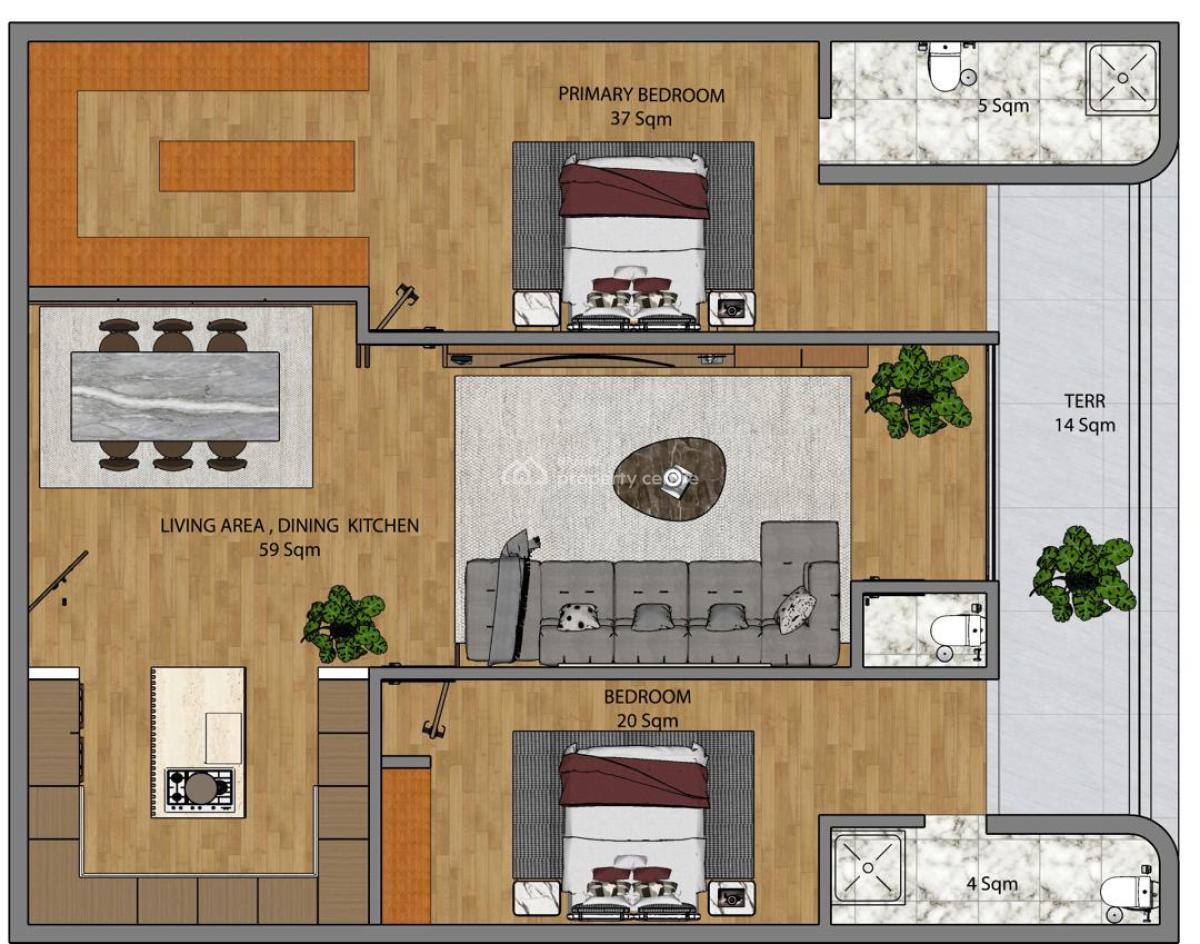 Off-plan 2 Bedrooms Apartment, Lekki Foreshore, Lekki Phase 1, Lekki, Lagos, Flat / Apartment for Sale