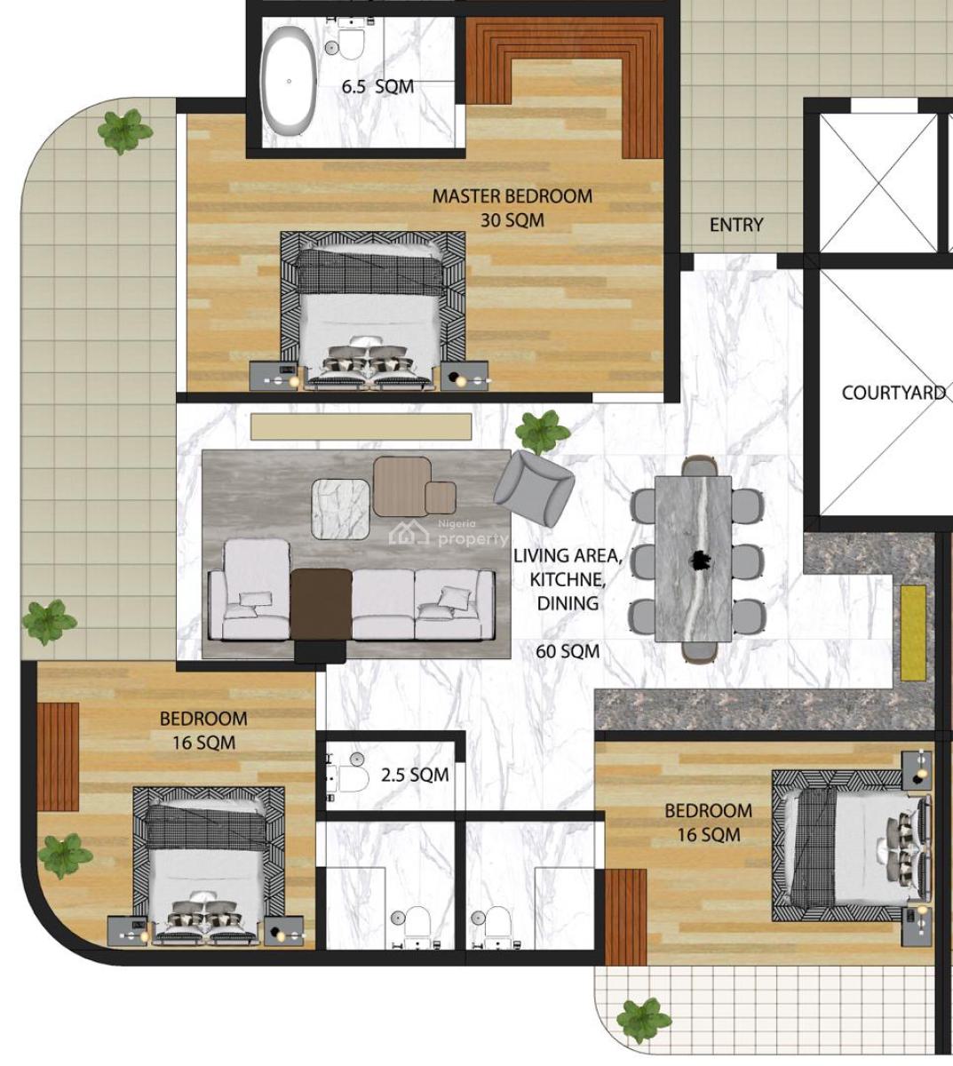 Off-plan 2 Bedrooms Apartment, Lekki Foreshore, Lekki Phase 1, Lekki, Lagos, Flat / Apartment for Sale