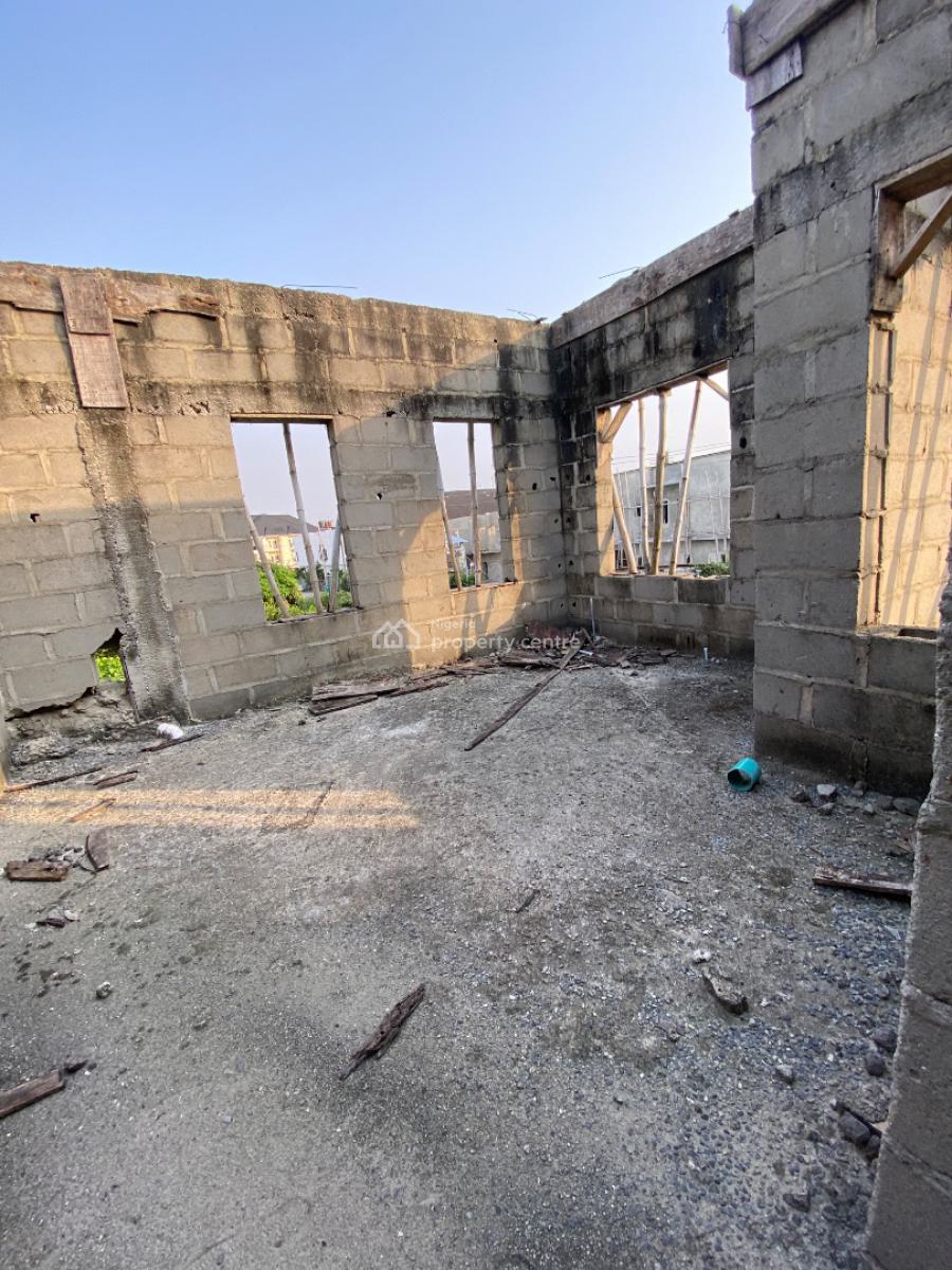 4bedroom Carcass on Half Plot, Peninsula Gardens Estate, Sangotedo, Ajah, Lagos, Detached Duplex for Sale