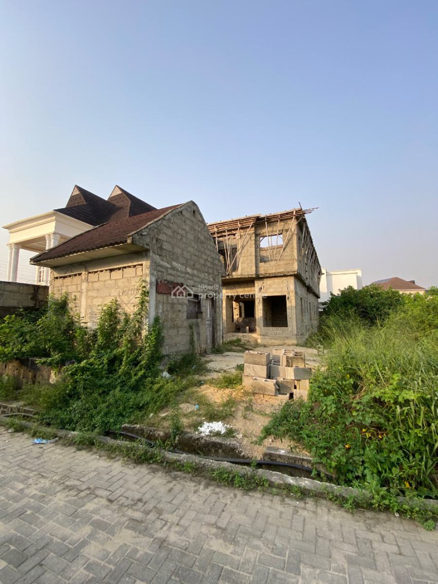 4bedroom Carcass on Half Plot, Peninsula Gardens Estate, Sangotedo, Ajah, Lagos, Detached Duplex for Sale