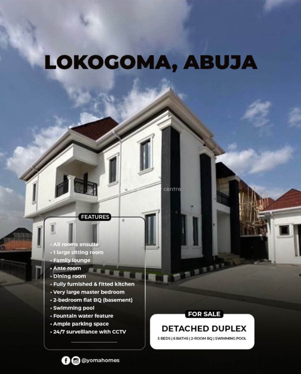 Exquisite 4 Bedroom Duplex with Swimming Pool & 2 Bedroom Bqs, Lokogoma District, Abuja, Detached Duplex for Sale