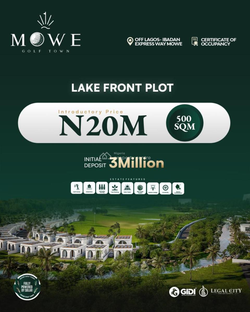 Live Where Luxury Meets Nature - Waterfront Land Added, Mowe Golf Town, Mowe Town, Ogun, Residential Land for Sale