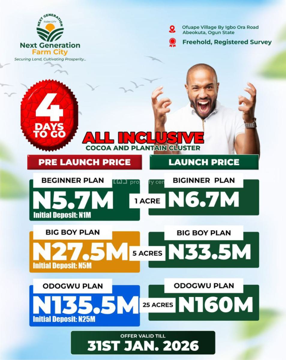 Own Verified Farm Land (6 Plots), Ofuape Village, Along Igbo Ora Road, Abeokuta South, Ogun, Industrial Land for Sale