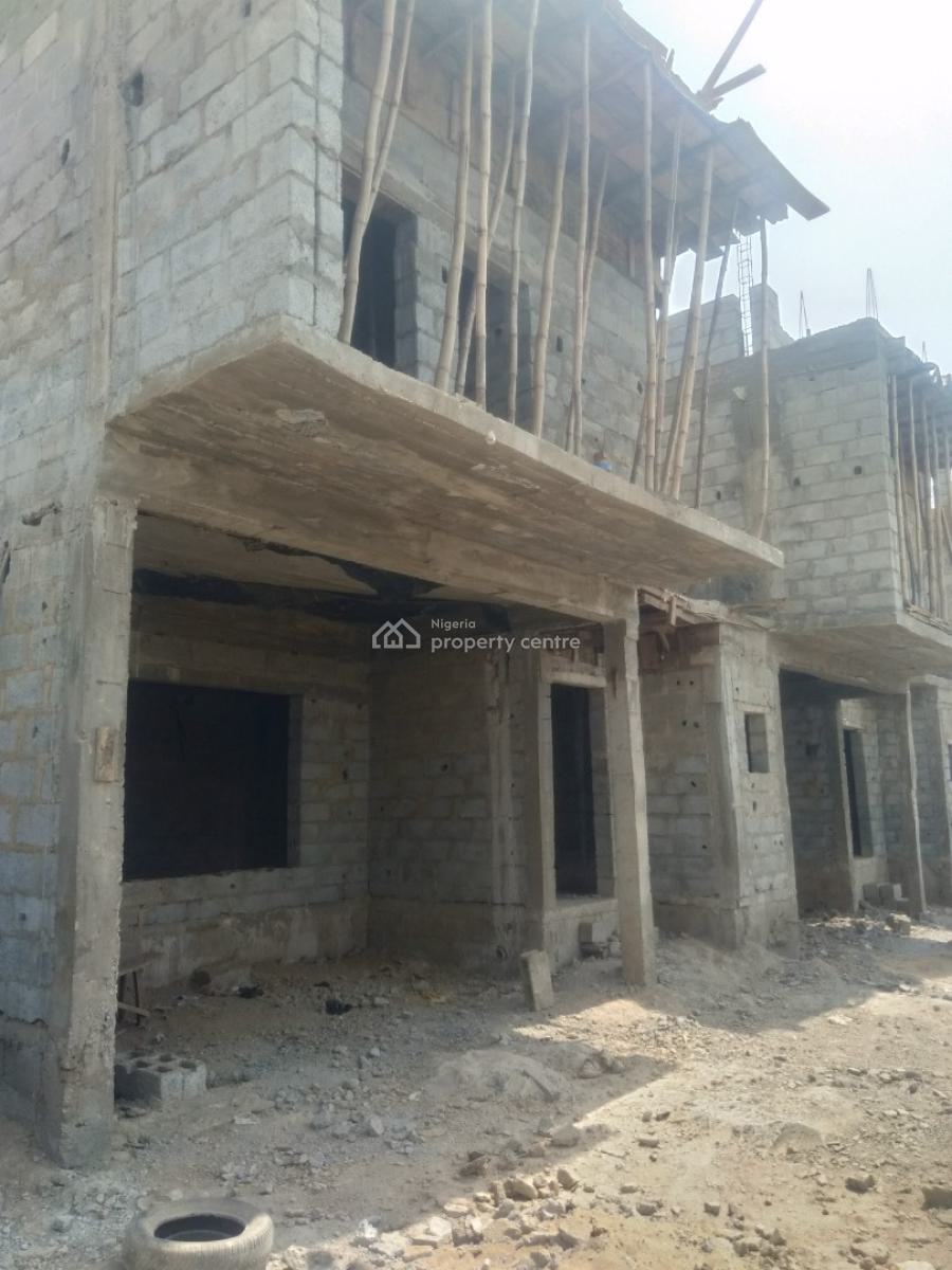 Luxury Semi-finished 4-bedroom Terrace Duplex with 1-room Bq, Behind Military Pension Board, Fo1 Layout, Kubwa, Abuja, Terraced Duplex for Sale