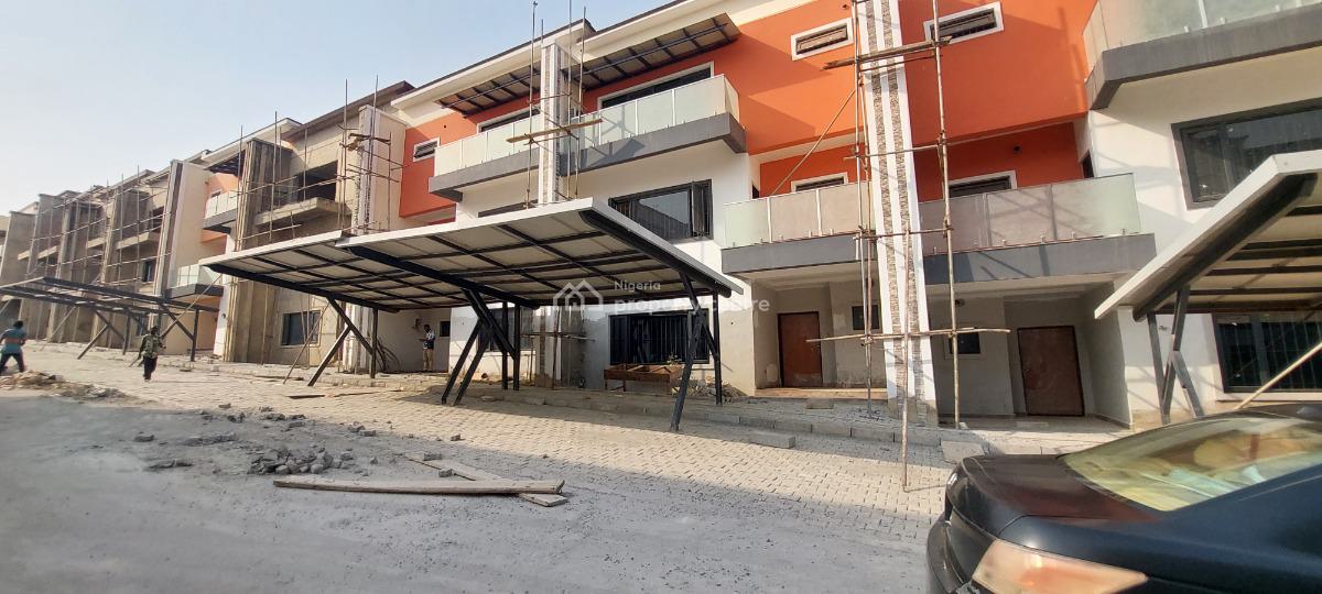 Newly Finished an Partially Furnished 4 Bedroom Terrace Duplex with Bq, Close to Roundabout, Life Camp, Abuja, Terraced Duplex for Rent