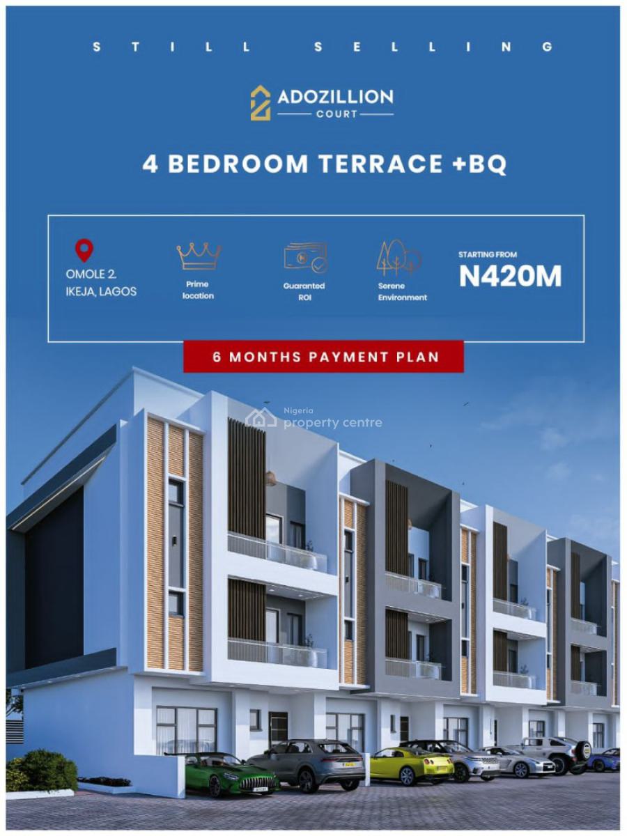 New Product of 4 Bedroom Terrace Duplex with Payment Plan, Omole Phase 2, Ikeja, Lagos, Terraced Duplex for Sale
