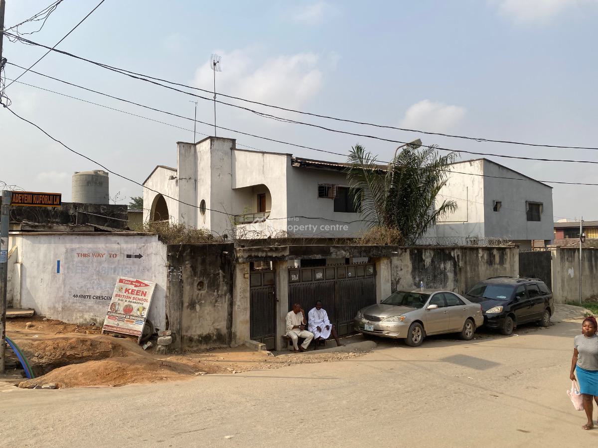 Commercial 4 Bedroom Duplex with 2 Bedroom Flat on a Corner Piece, Directly on Okota Road, Isolo, Lagos, Office Space for Sale
