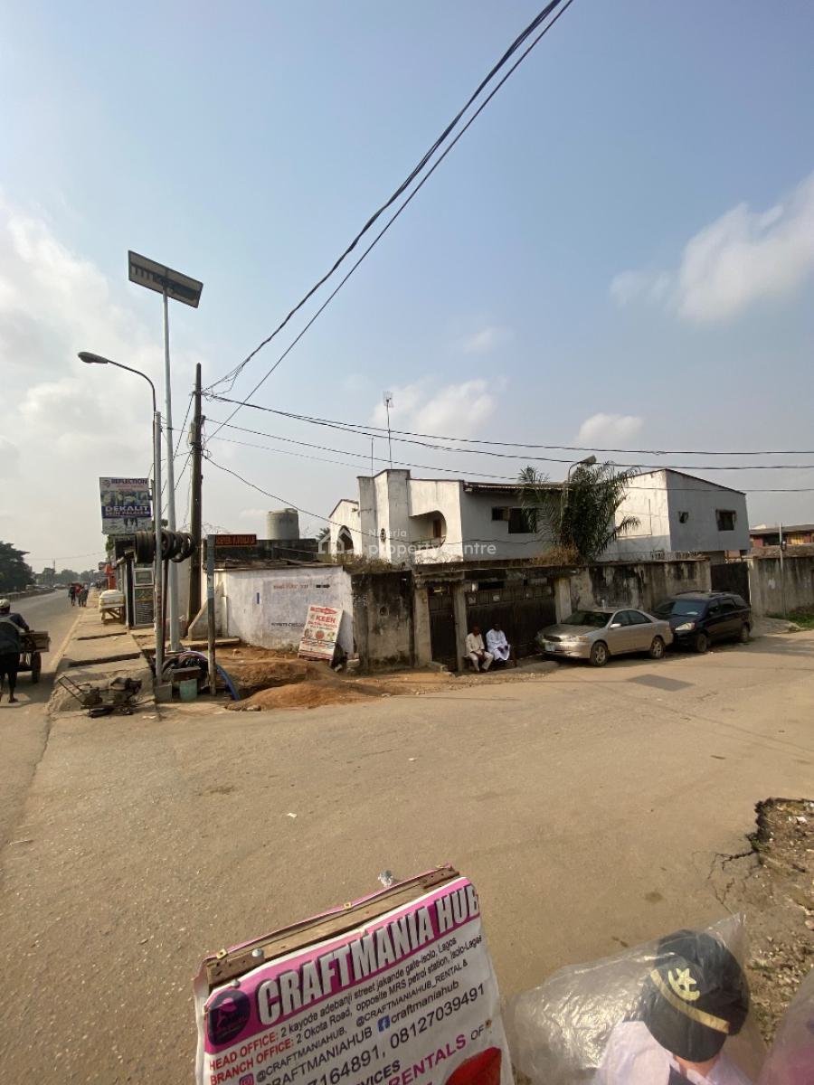 Commercial 4 Bedroom Duplex with 2 Bedroom Flat on a Corner Piece, Directly on Okota Road, Isolo, Lagos, Office Space for Sale
