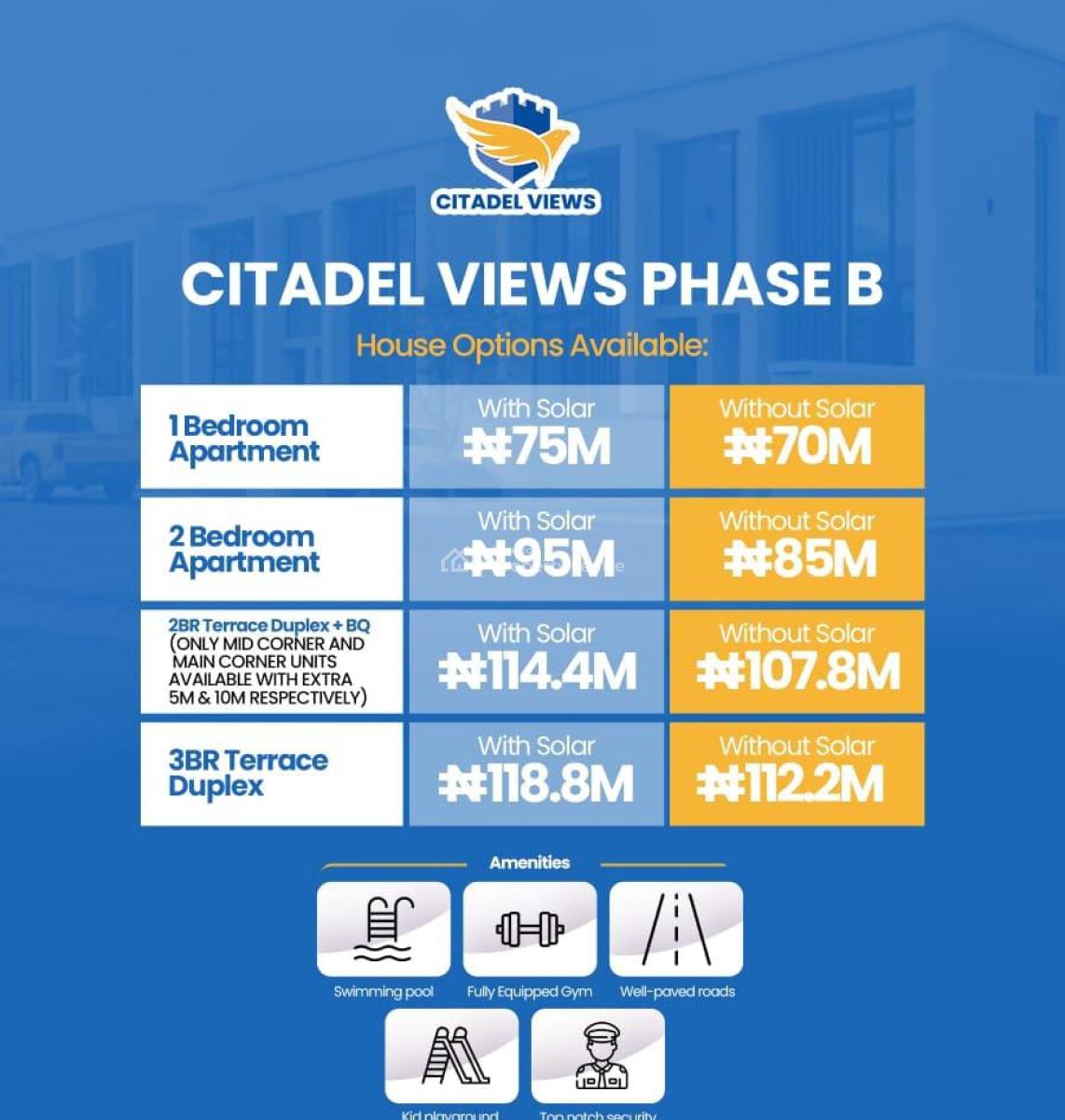1 & 2 Bed Apartments and 4 Bed Semi-detached Duplex Citadel Behind Lbs, Behind Lagos Business School (citadel View Phase 2), Sangotedo, Ajah, Lagos, Terraced Duplex for Sale