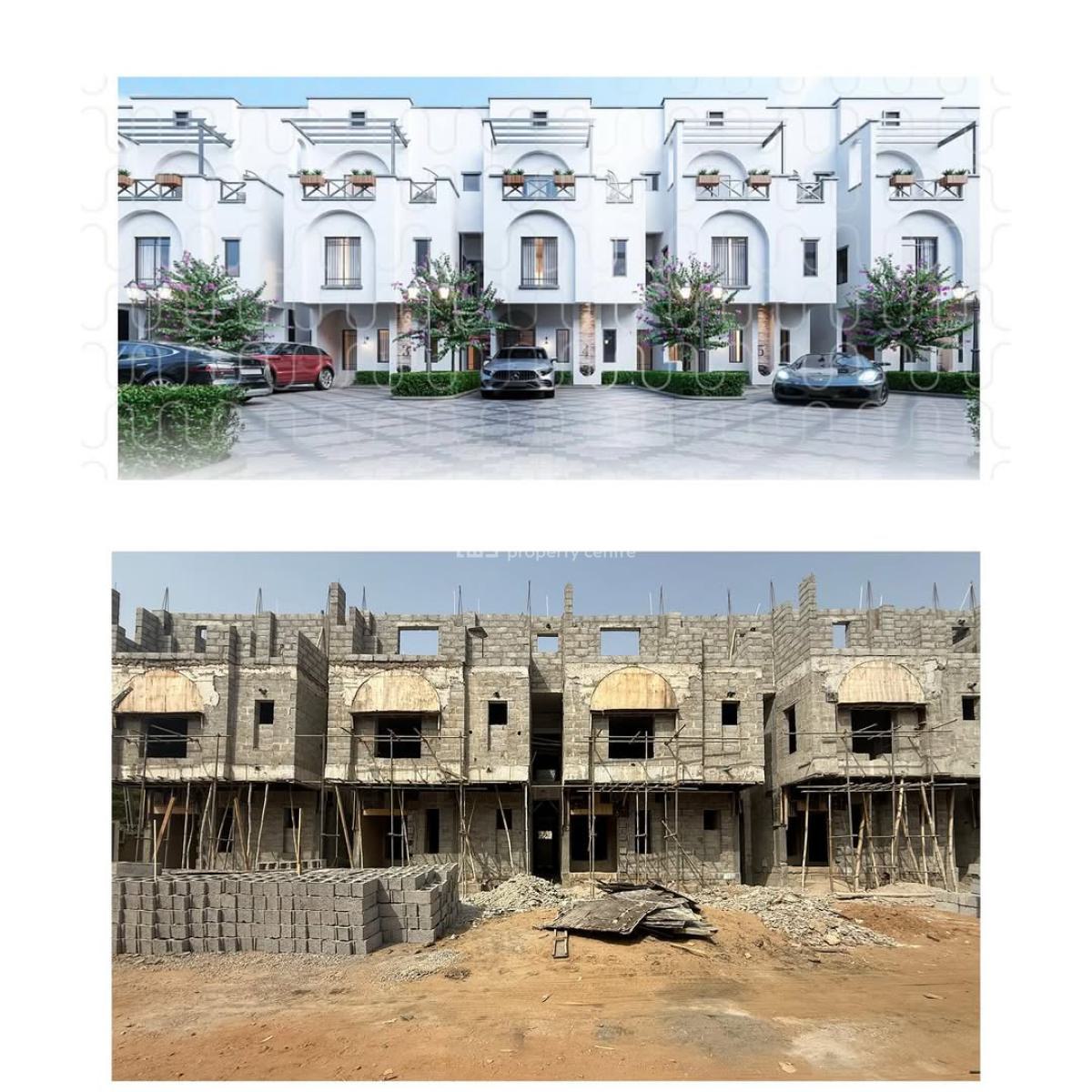 Semi Finished Spacious 5 Bedroom Terrace Duplex with Bq, Gudu, Abuja, Terraced Duplex for Sale