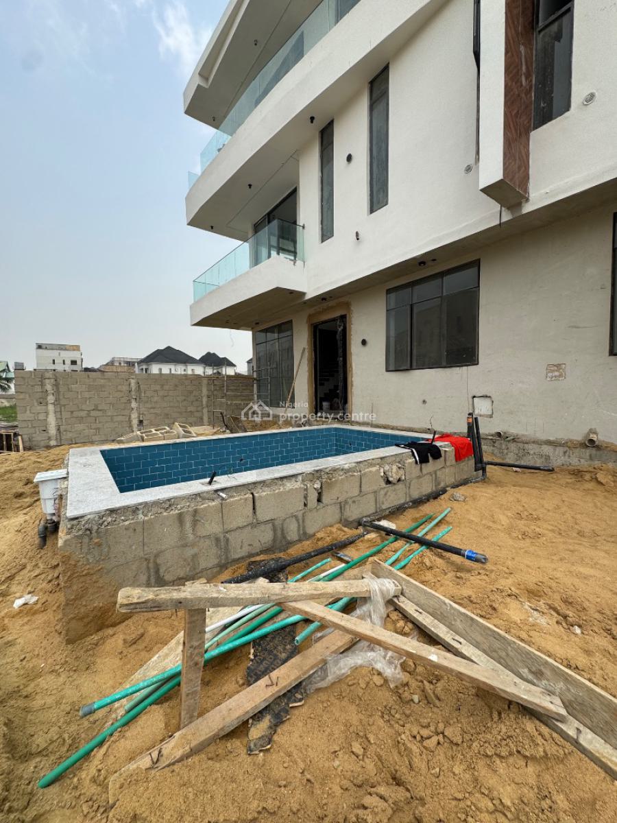Newly Built 5 Bedroom Terraced Duplex with a Bq and a Pool in an Estate, Lekki Phase 1, Lekki, Lagos, Terraced Duplex for Sale