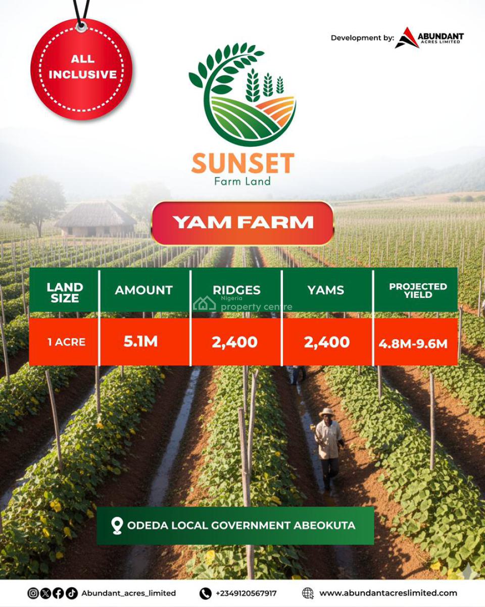 Own Verified Farm Land in a Fertile Area, Own an Acre for All Inclusive, No Hidden Costs, Odeda, Ogun, Mixed-use Land for Sale