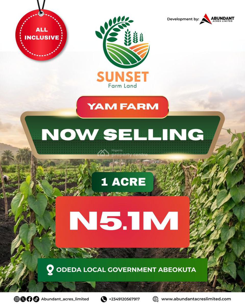 Own Verified Farm Land in a Fertile Area, Own an Acre for All Inclusive, No Hidden Costs, Odeda, Ogun, Mixed-use Land for Sale