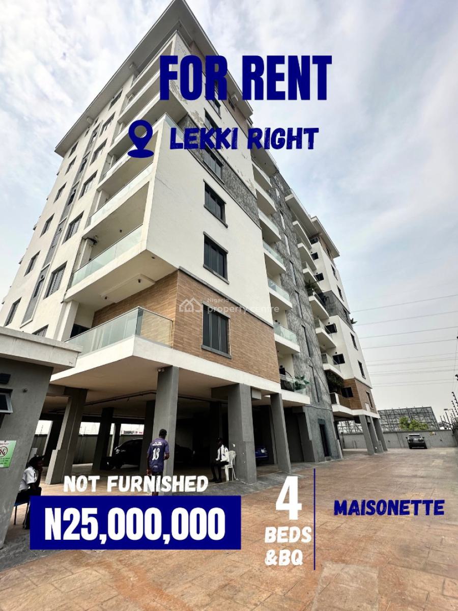 Newly Built 4 Bedroom Maisonette Penthouse with Pool and Gym, Lekki Right, Lekki Phase 1, Lekki, Lagos, House for Rent