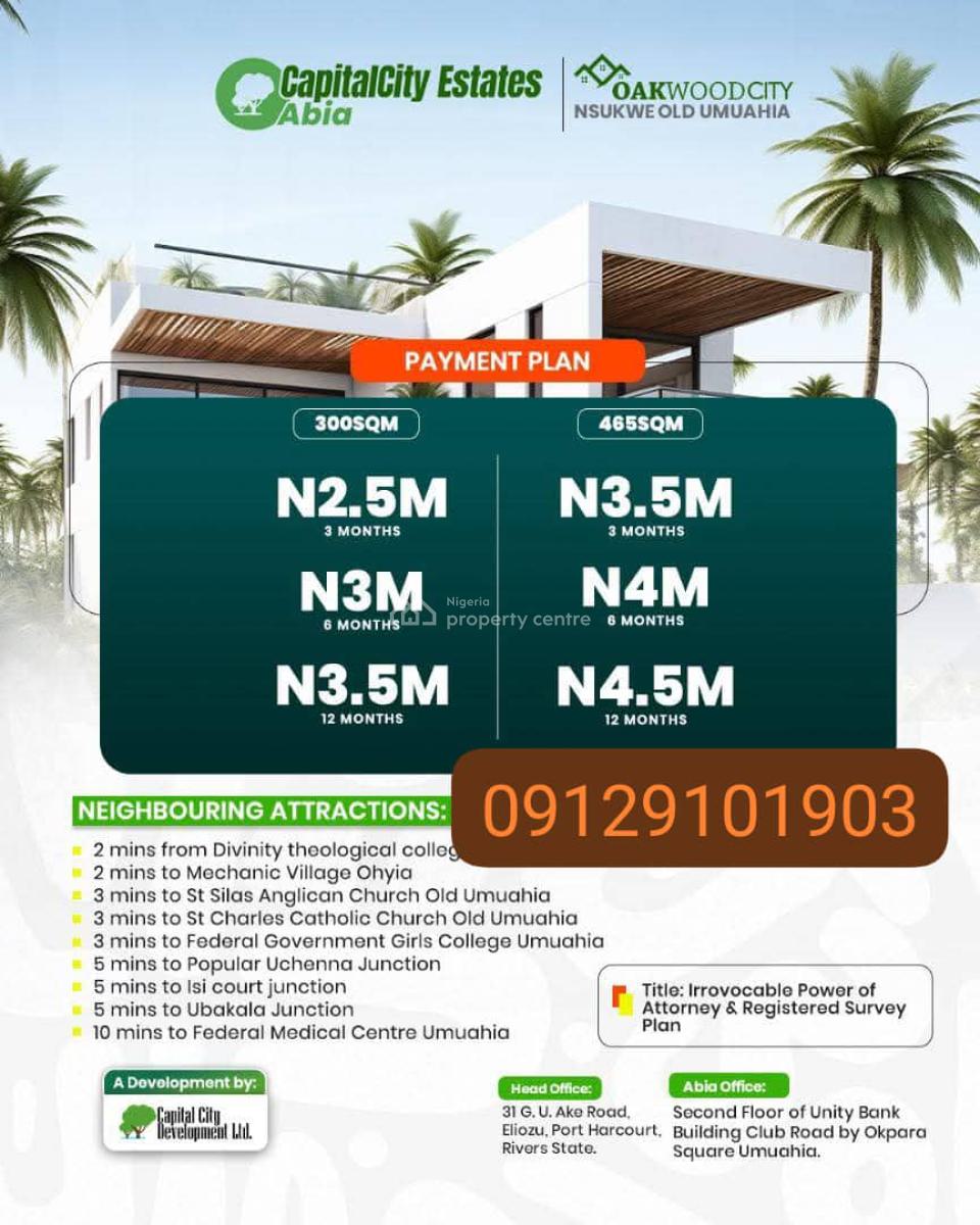 Plots of Affordable Land, Nsukwe, Old Umuahia, Umuahia, Abia, Mixed-use Land for Sale