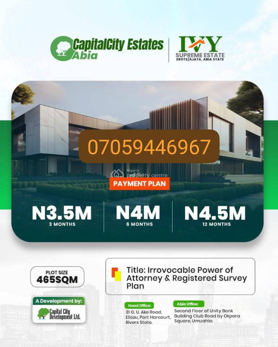 Plots of Affordable Land, Ereote Bende Road, Umuahia, Abia, Mixed-use Land for Sale