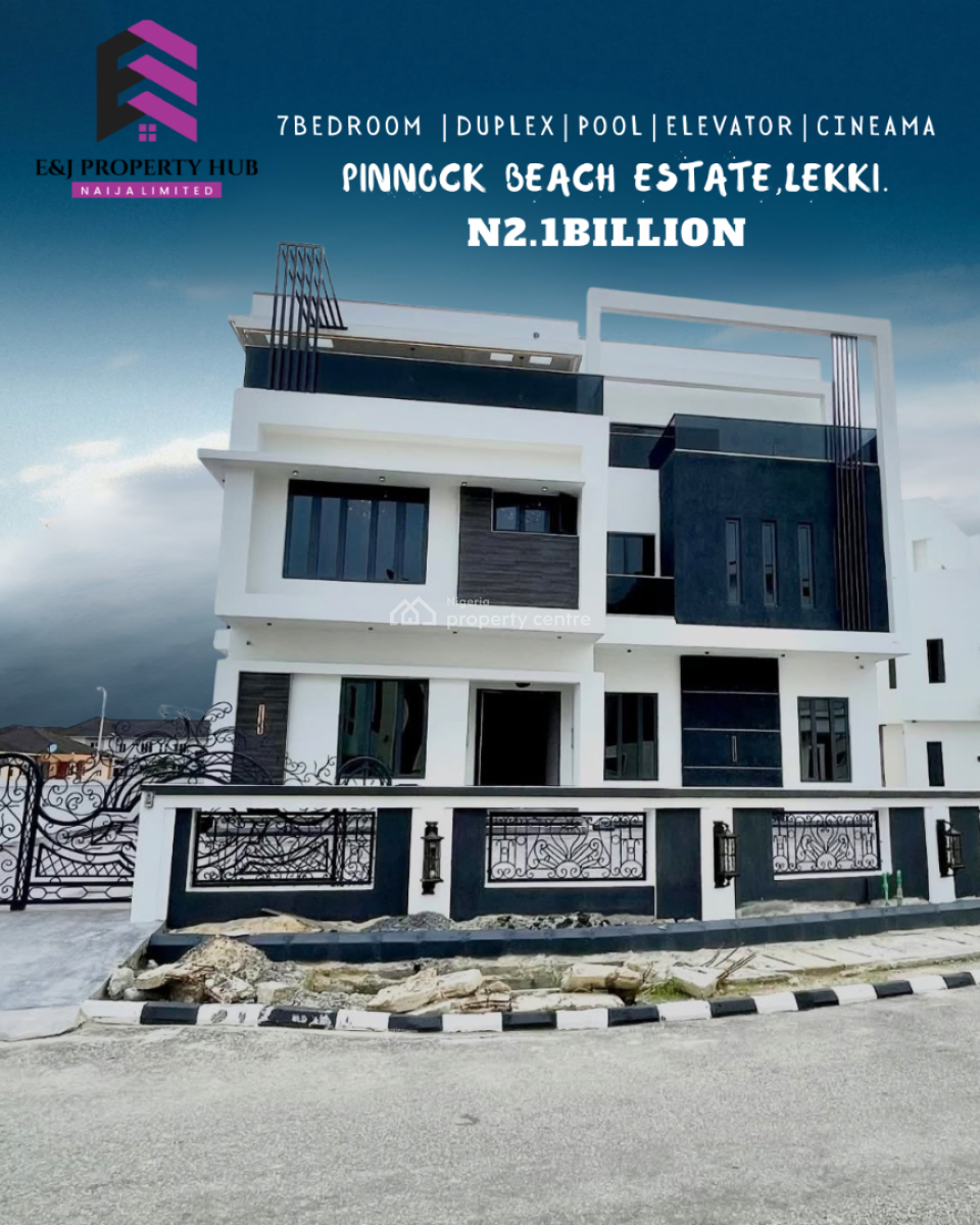 Luxurious  7 Bedroom Duplex with 2 Bq, Pool, Elevator, Cinema, Pinnock Beach Estate, Osapa, Lekki, Lagos, Detached Duplex for Sale