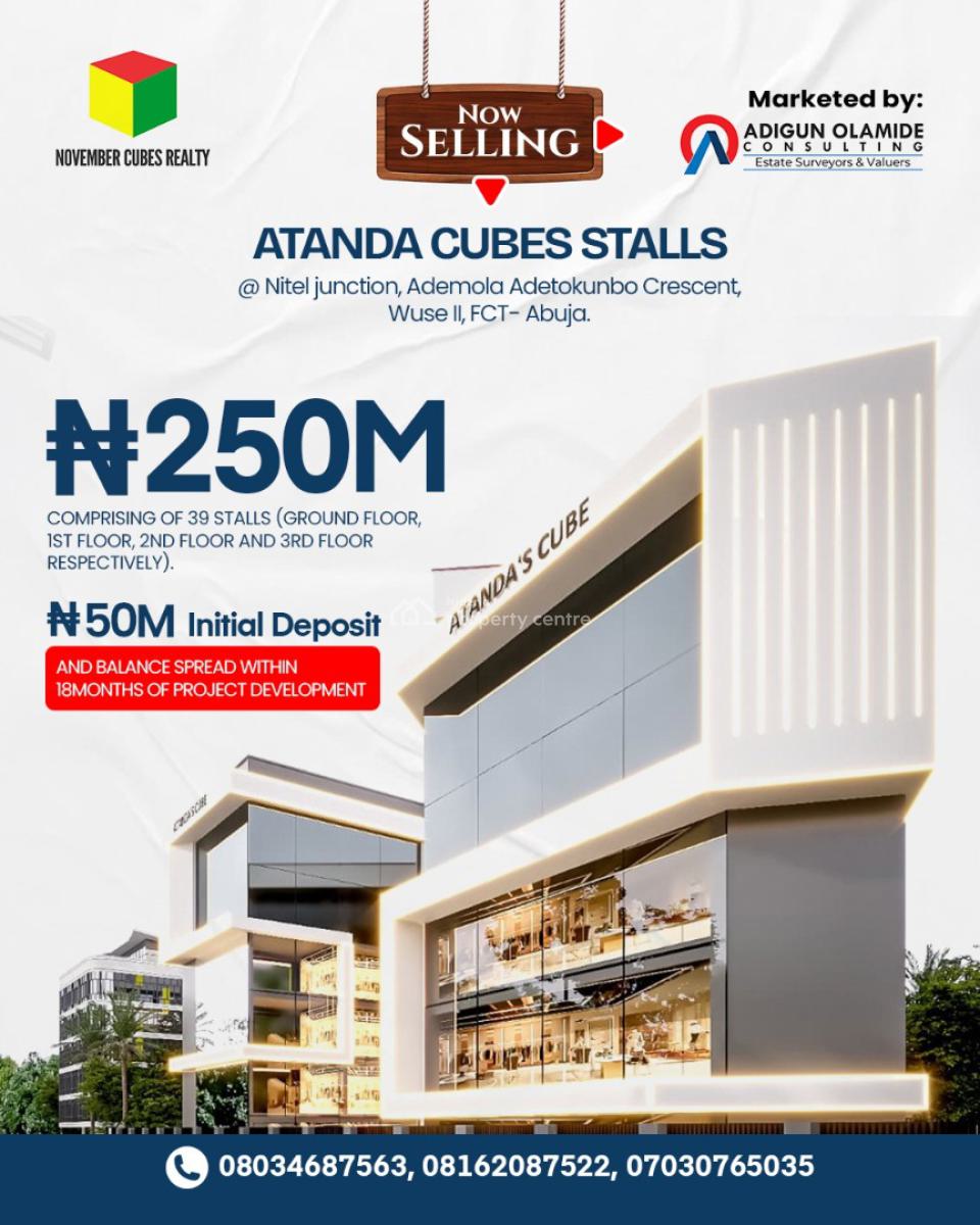 Commercial Stalls, Nitel Junction Lobito, Ademola Adetokunbo Crescent, Wuse 2, Abuja, Plaza / Complex / Mall for Sale