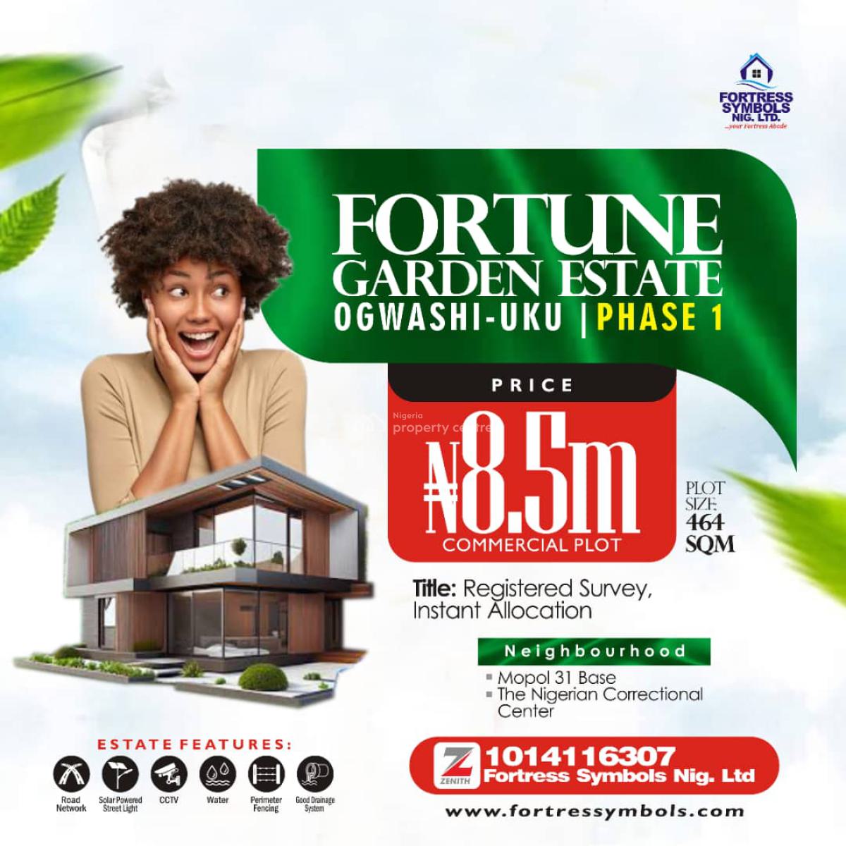 Land with Registered Survey Suitable for Residential and Commercial, Fortune Gardens Estate, Ogwashi-uku, Asaba, Delta, Mixed-use Land for Sale