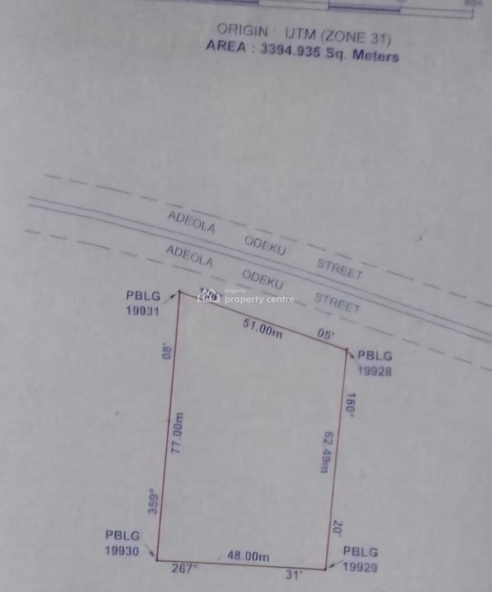 3394sqm Plot of Land, Victoria Island (vi), Lagos, Mixed-use Land for Sale