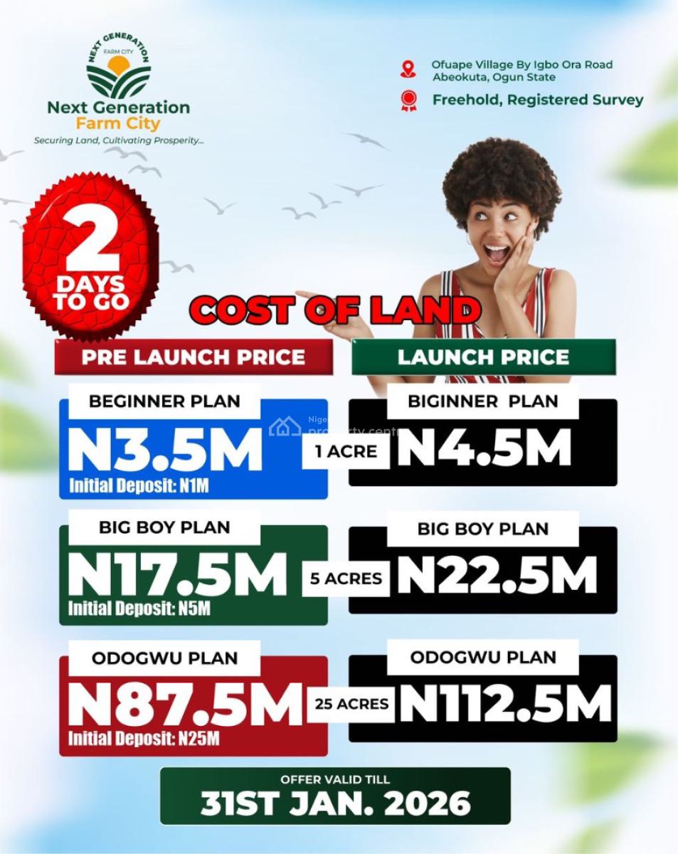 Fertile Farmland That Works for You in a Strategic Location, Don’t Just Buy Land Own Productivity, Verified Farmland, Abeokuta North, Ogun, Commercial Land for Sale