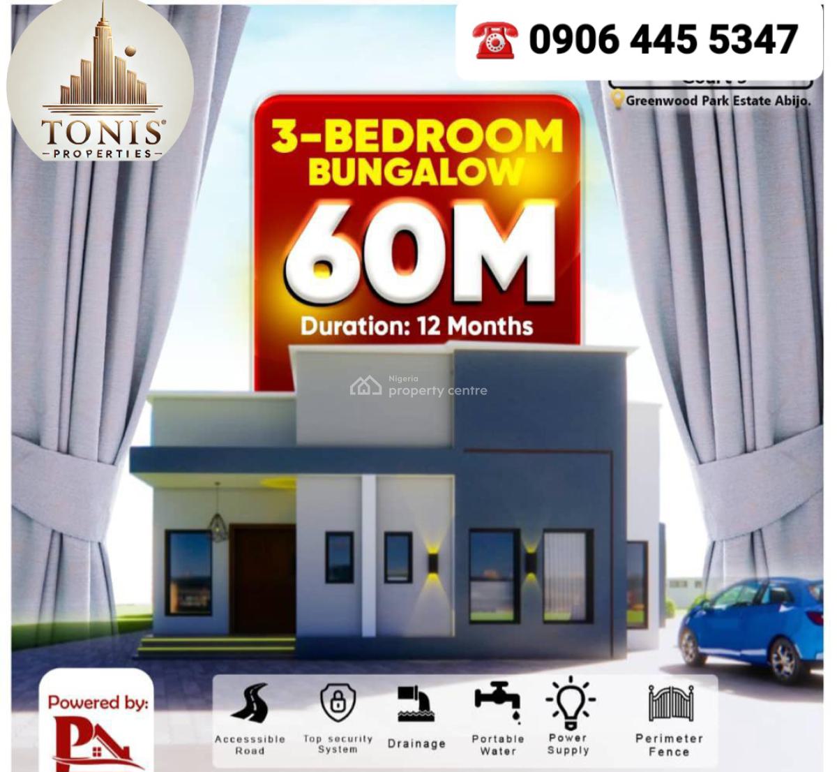 3-bedroom Semi-detached Bungalows, Greenwood Park Estate Along Lekki-epe Expressway, Abijo, Lekki, Lagos, Semi-detached Bungalow for Sale