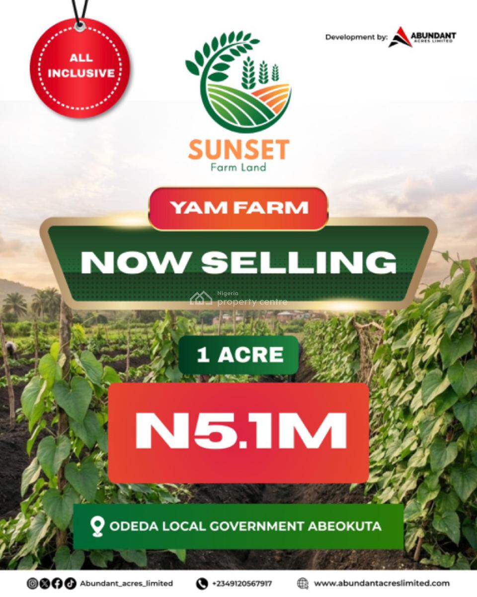 Yam Farm Land, Odeda Local Government, Abeokuta North, Ogun, Commercial Land for Sale