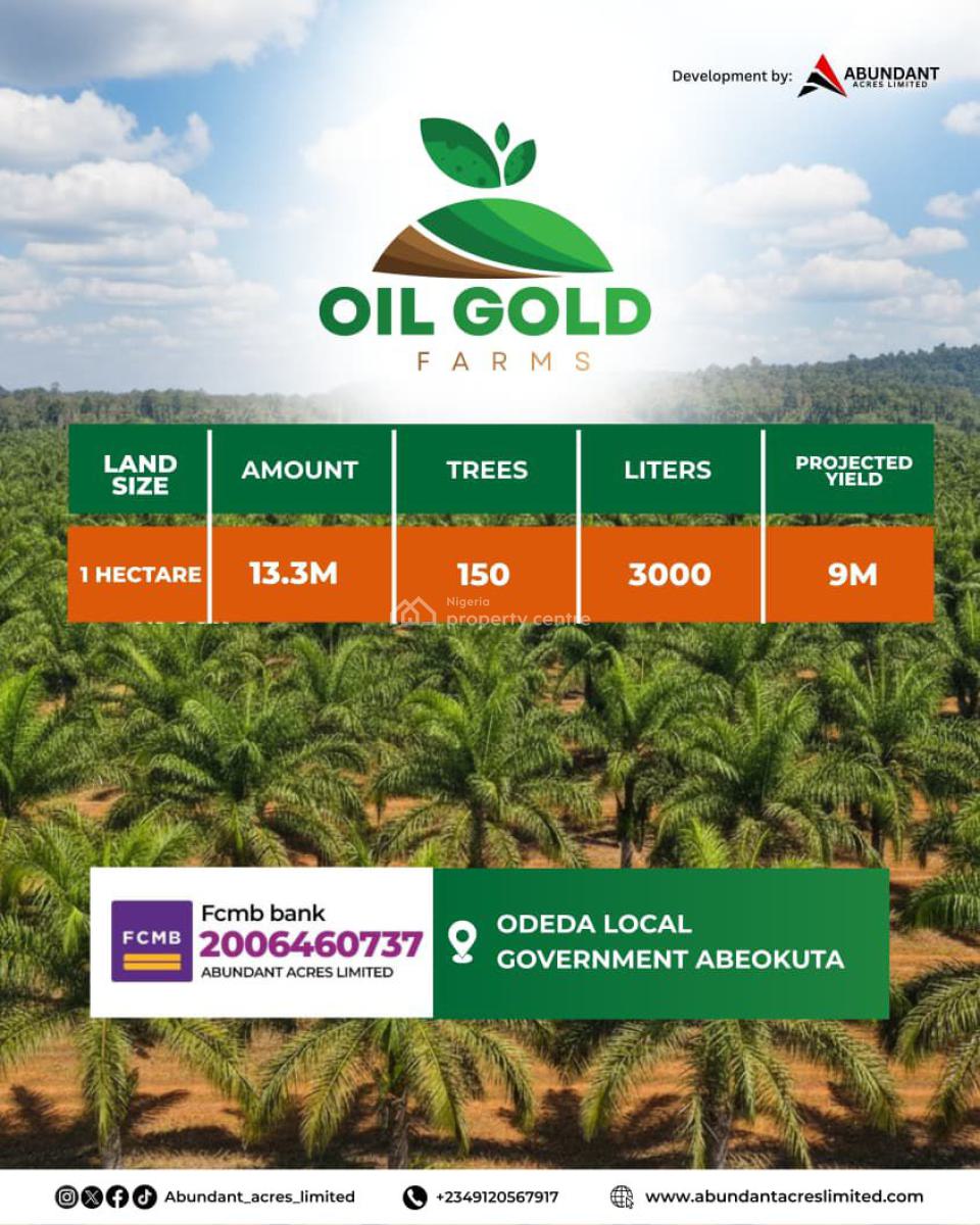 Oil Gold Farm Land, Odeda Local Government, Abeokuta North, Ogun, Commercial Land for Sale