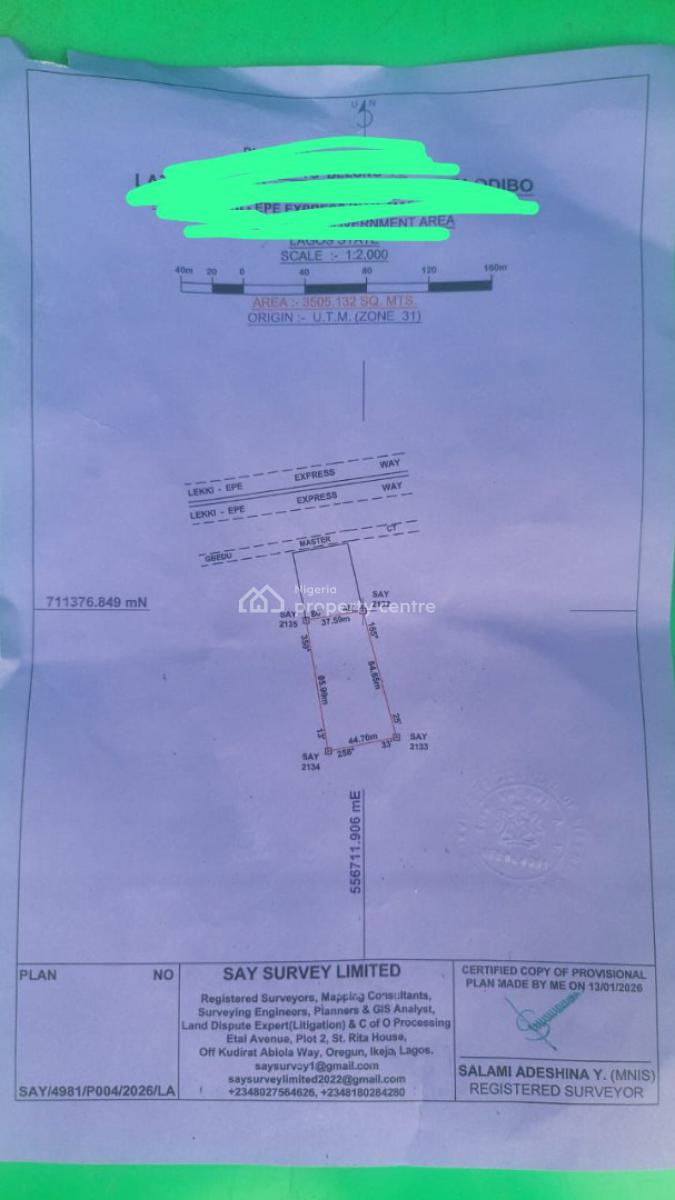 S/direct Land - 3500sqm of Land, Osapa, London, Osapa, Lekki, Lagos, Land for Sale
