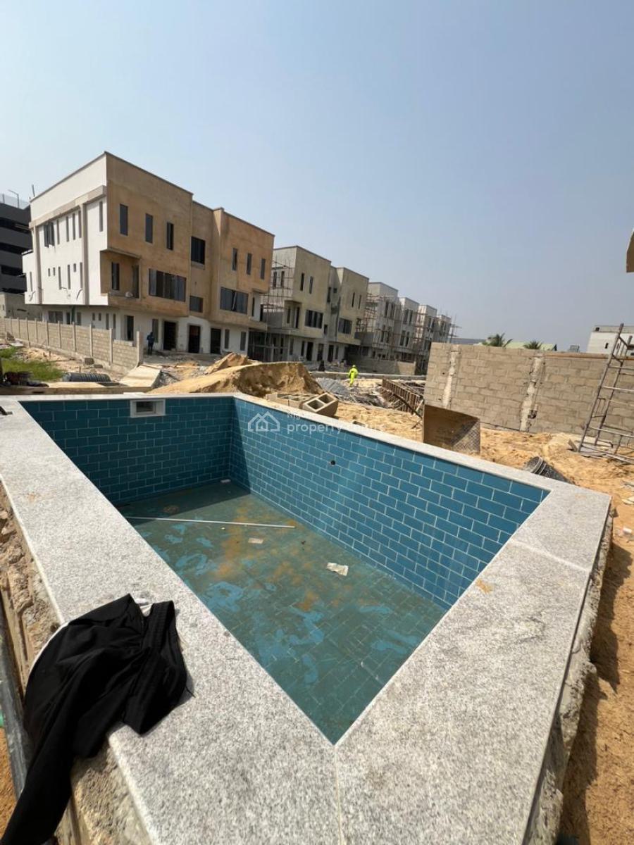 Contemporary 4 Bedroom Terraced  Duplex with Bq and Swimming Pool in L, Lekki Phase 1, Lekki, Lagos, Flat / Apartment for Sale