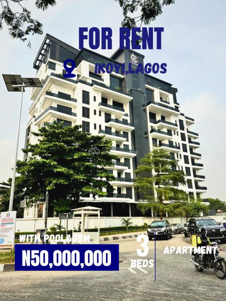 Exotic 3 Bedroom Apartment with Pool, Gym, Bq Etc, Well Built 3 Bedroom Apartment with Exquisite Finishing, Ikoyi, Lagos, Flat / Apartment for Rent
