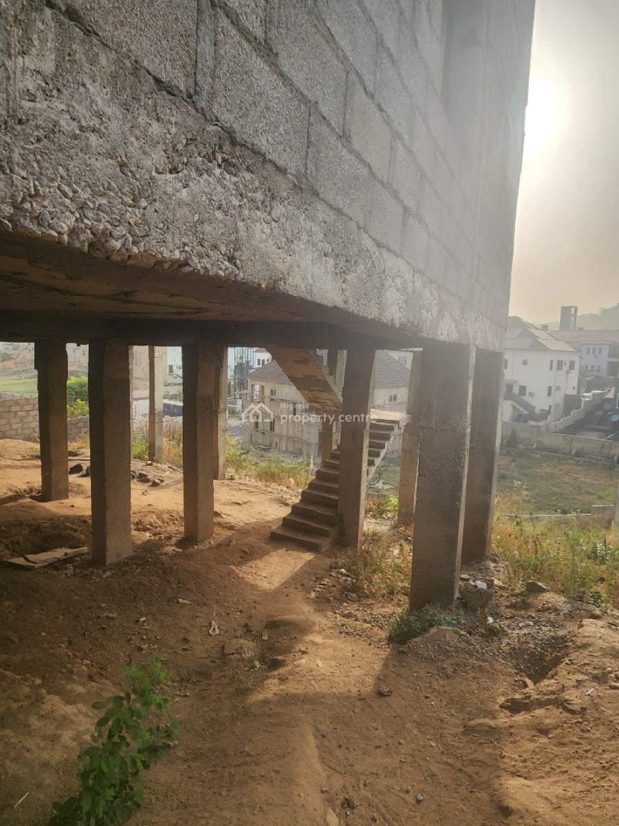 Massive 4 Bedroom Semi-detached Duplex with Basement (carcass), Naf Valley Estate, Asokoro District, Abuja, Semi-detached Duplex for Sale