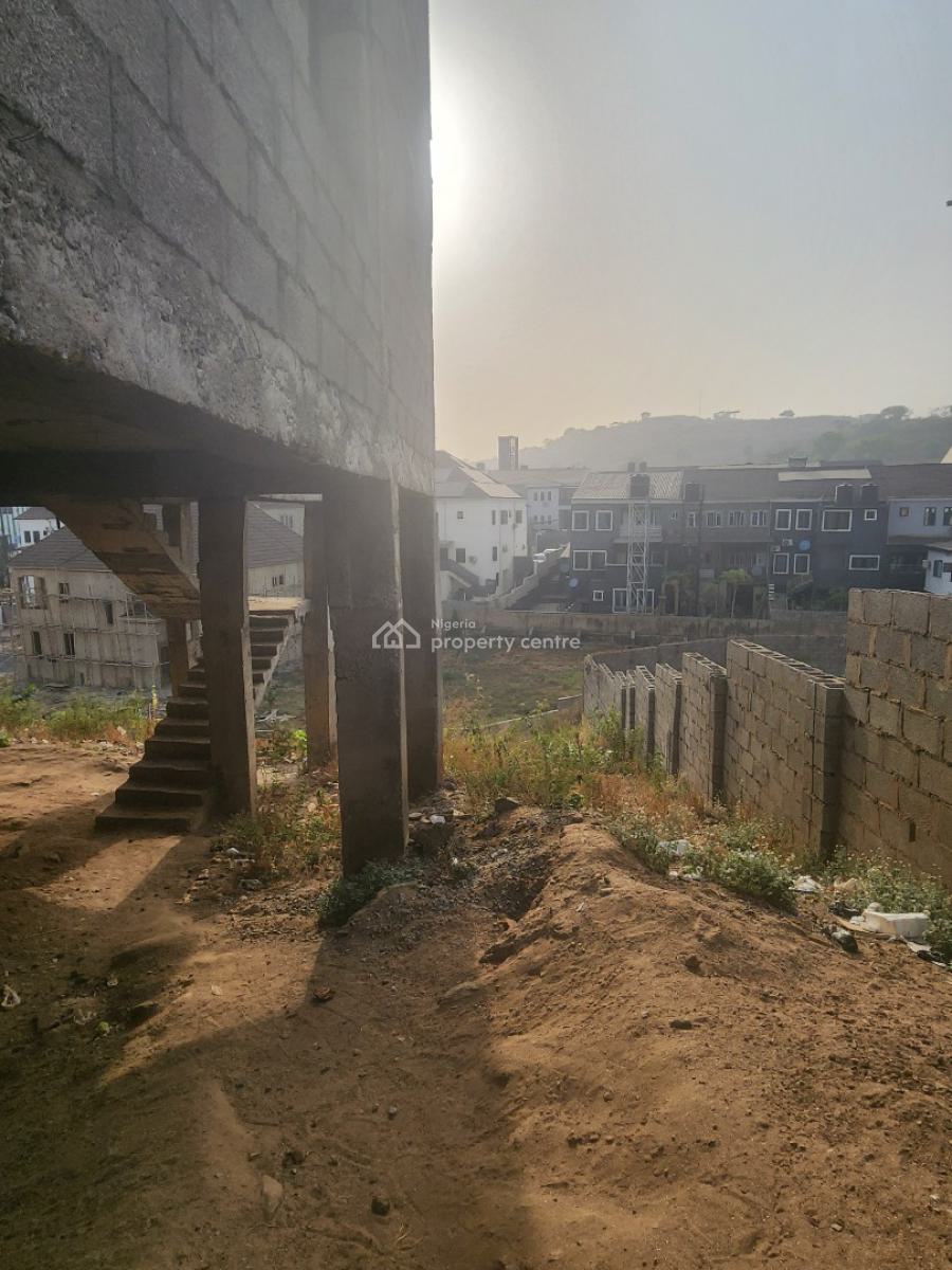 Massive 4 Bedroom Semi-detached Duplex with Basement (carcass), Naf Valley Estate, Asokoro District, Abuja, Semi-detached Duplex for Sale