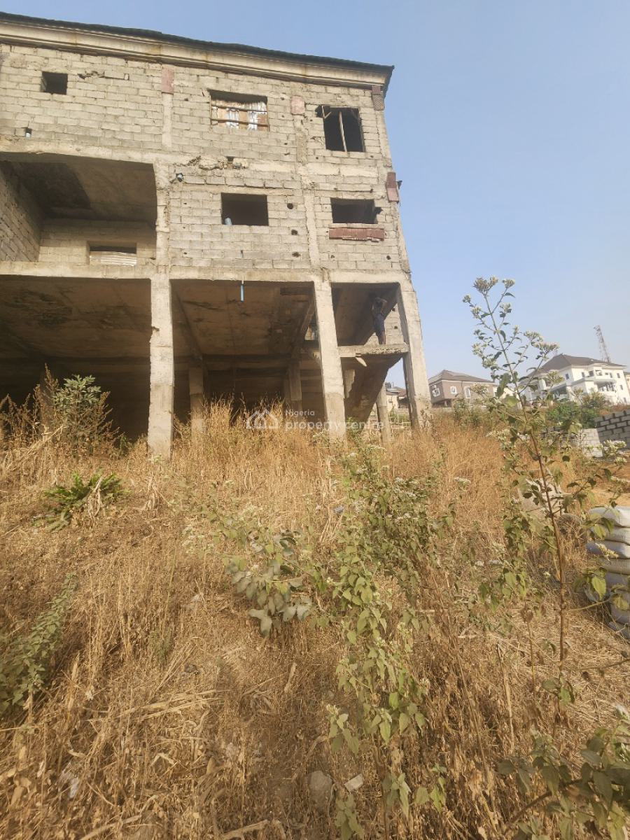 Massive 4 Bedroom Semi-detached Duplex with Basement (carcass), Naf Valley Estate, Asokoro District, Abuja, Semi-detached Duplex for Sale