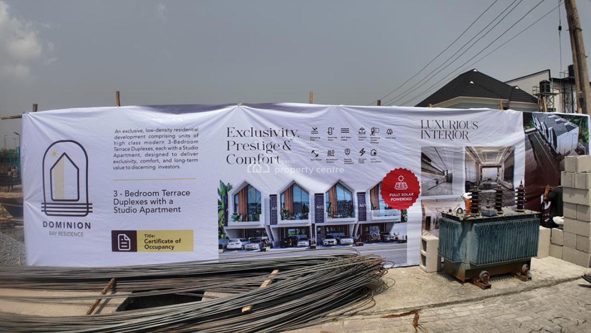 Premium Offer : Off Plan 3 Bedrooms Terrace with Studio Apartment, Atican Beach View Estate, Off Coastal Road, Lekki, Lagos, Terraced Duplex for Sale