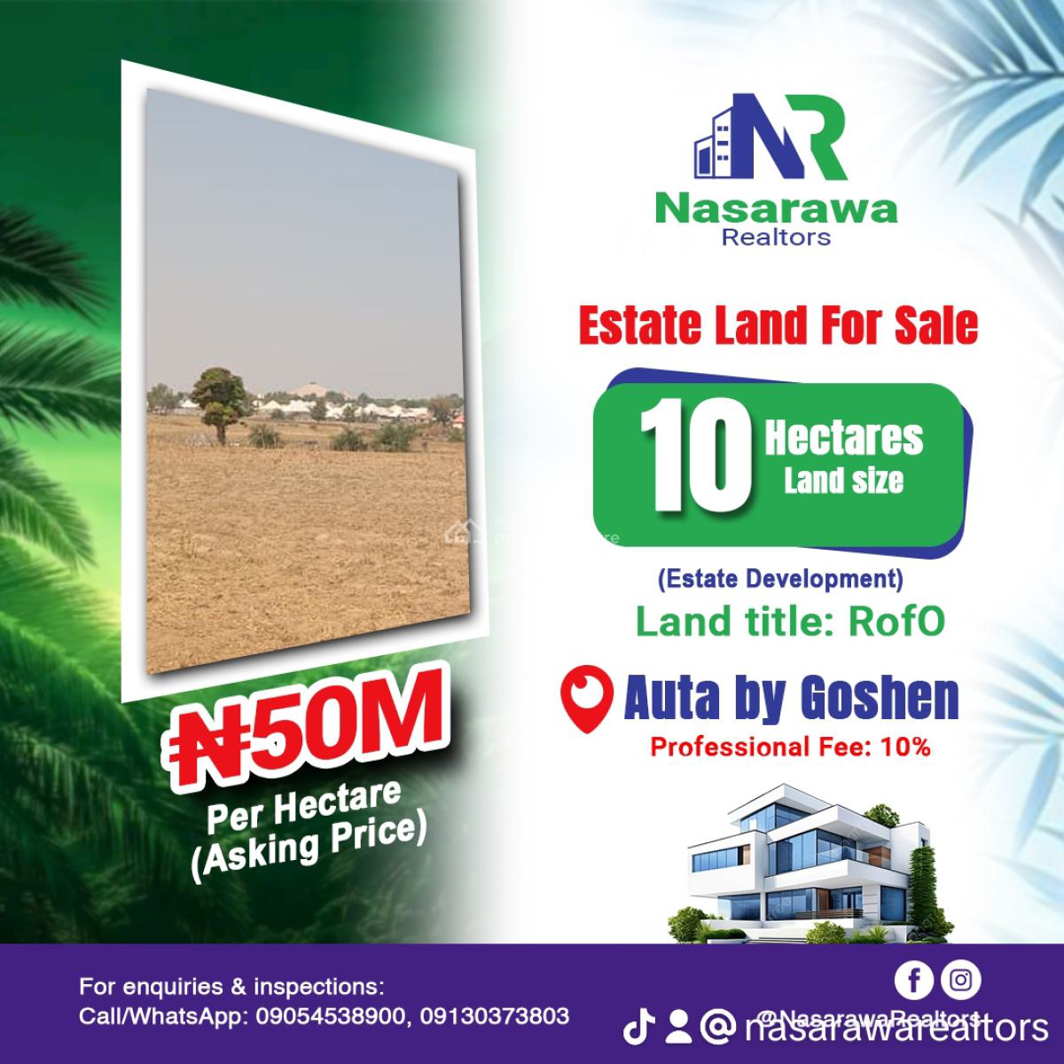 a Massive 10hectares Estate Development Land Is Available, Auta, Karu, Nasarawa, Mixed-use Land for Sale