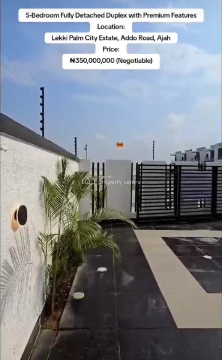 5-bedroom Fully Detached Duplex with Premium, Lekki Palm City Estate, Addo Road, Ajah, Ajah, Lagos, Detached Duplex for Sale