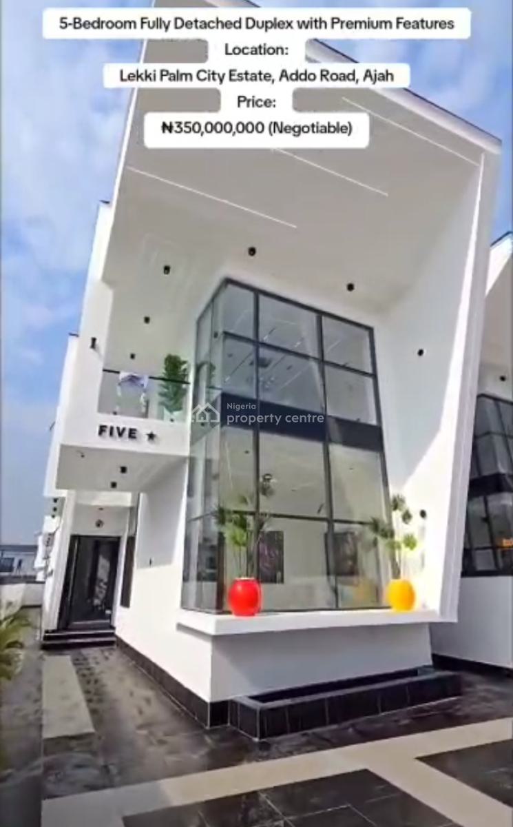 5-bedroom Fully Detached Duplex with Premium, Lekki Palm City Estate, Addo Road, Ajah, Ajah, Lagos, Detached Duplex for Sale