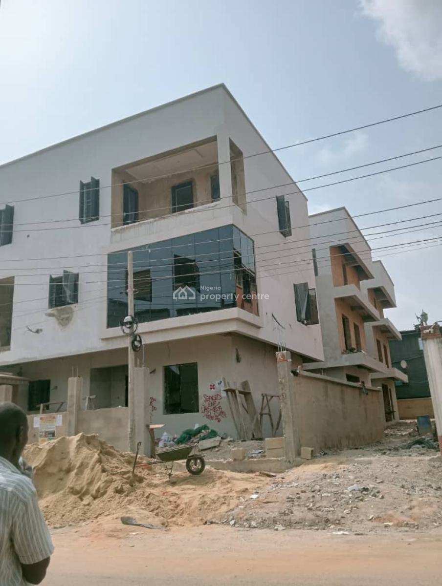 2 Wings of 4 Bedrooms Semi-detached House (carcass), Thomas Animasahun Street, Aguda, Surulere, Lagos, Semi-detached Duplex for Sale