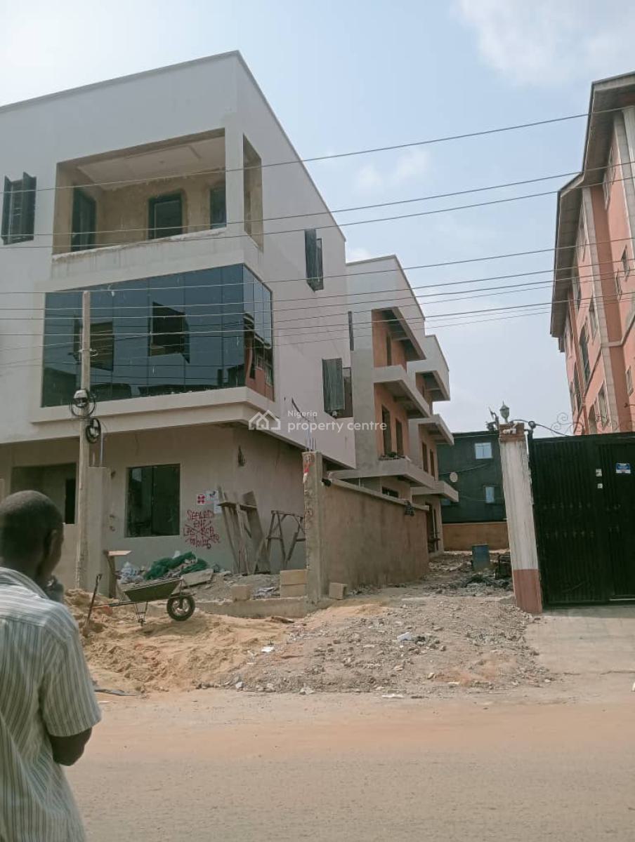 2 Wings of 4 Bedrooms Semi-detached House (carcass), Thomas Animasahun Street, Aguda, Surulere, Lagos, Semi-detached Duplex for Sale